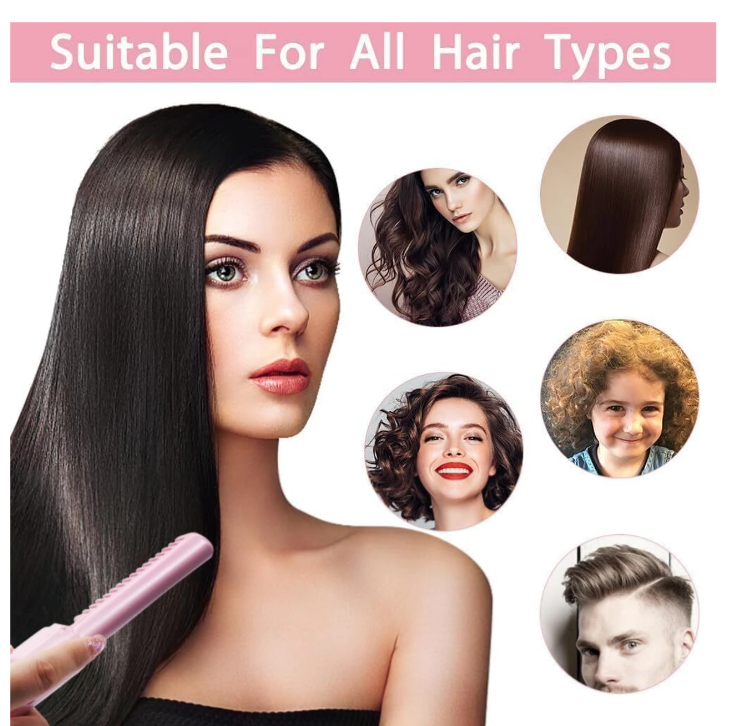 Rechargeable Mini Hair Straightener, Portable Cordless Hair Straightener Brush, 3 Adjustable Temp Flat Iron